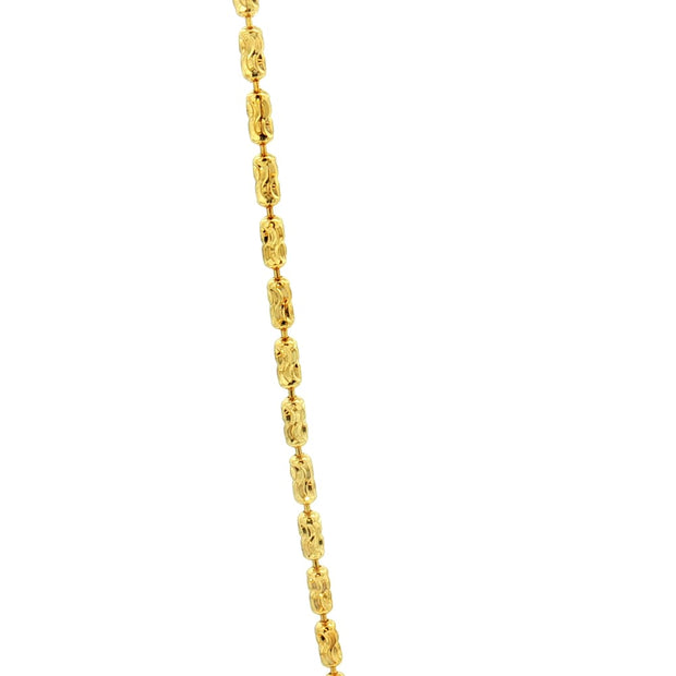 18K Long Beads Diamond Cuts