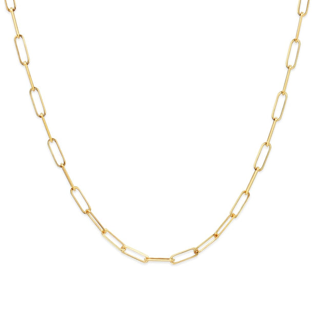Piper Paperclip Chain 18" 14K Yellow