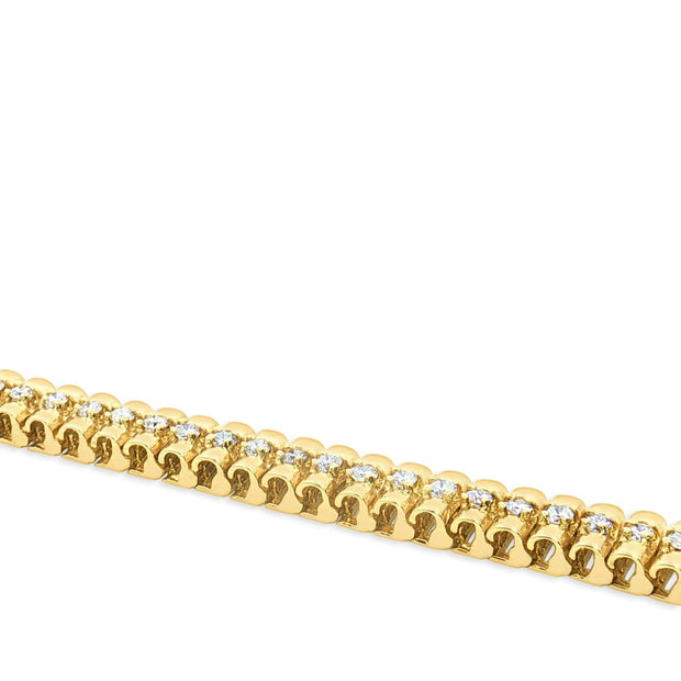Yellow Gold Tennis Bracelet with Diamonds