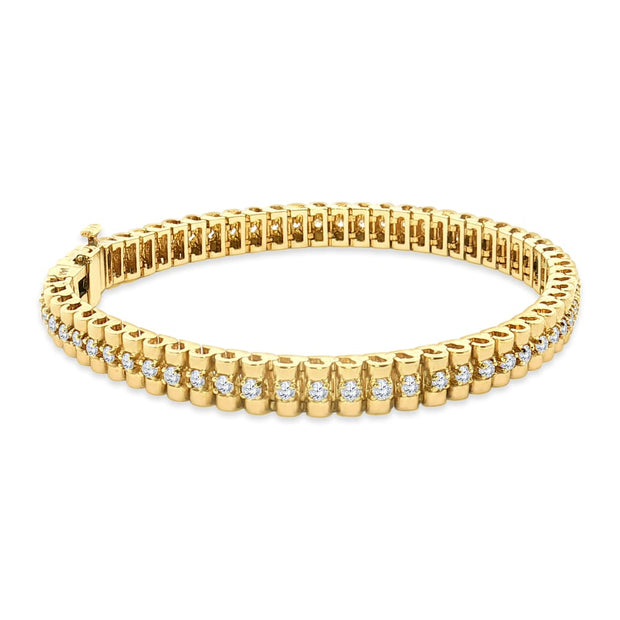 Yellow Gold Tennis Bracelet with Diamonds