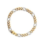 Two Tone Diamond Cuban Link Bracelet