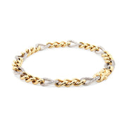 Two Tone Diamond Cuban Link Bracelet