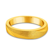 24K solid gold band on a white background