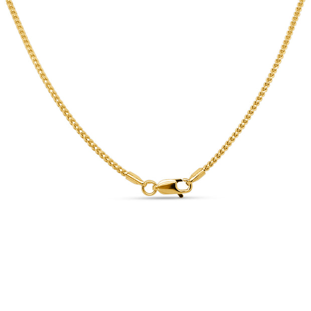 Gold franco chain on a white background