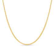 Gold franco chain on a white background