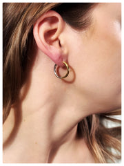 On the model showing the two tone hoops