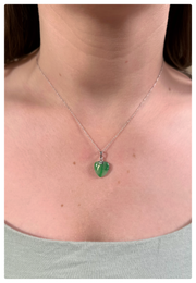 Model wearing the Jade Heart Pendant