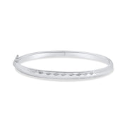 18K white gold bangle on a white background