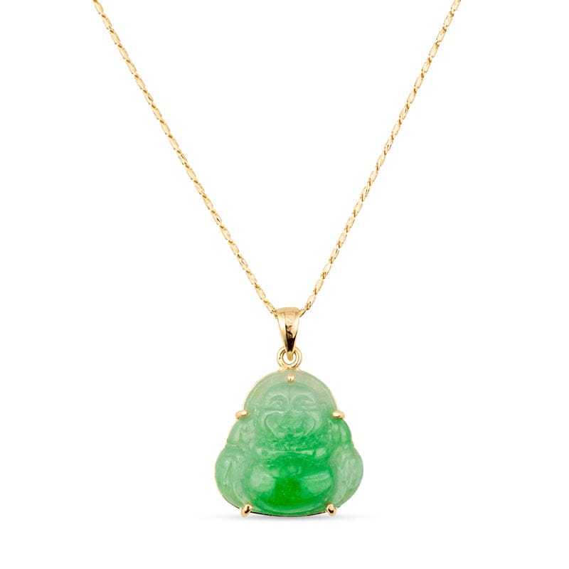 Gold Chain Real Gold Jade Buddha Pendant Jade Buddha Necklace