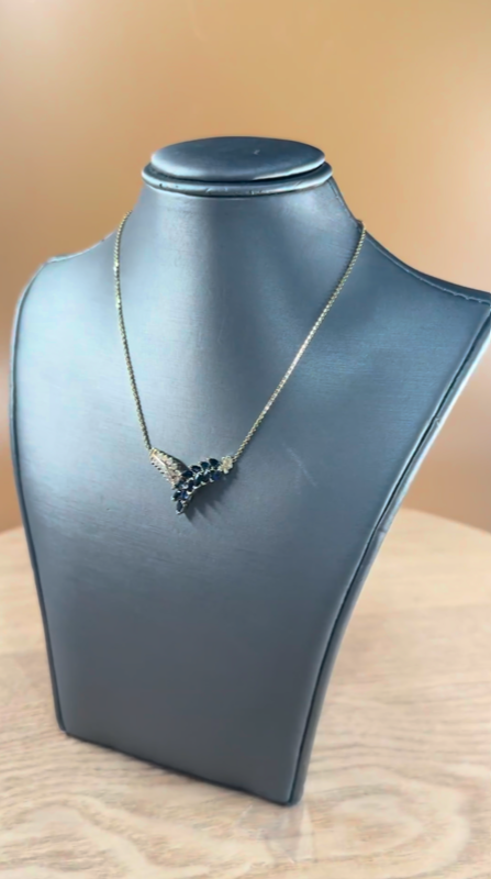 Sapphire Feather Necklace